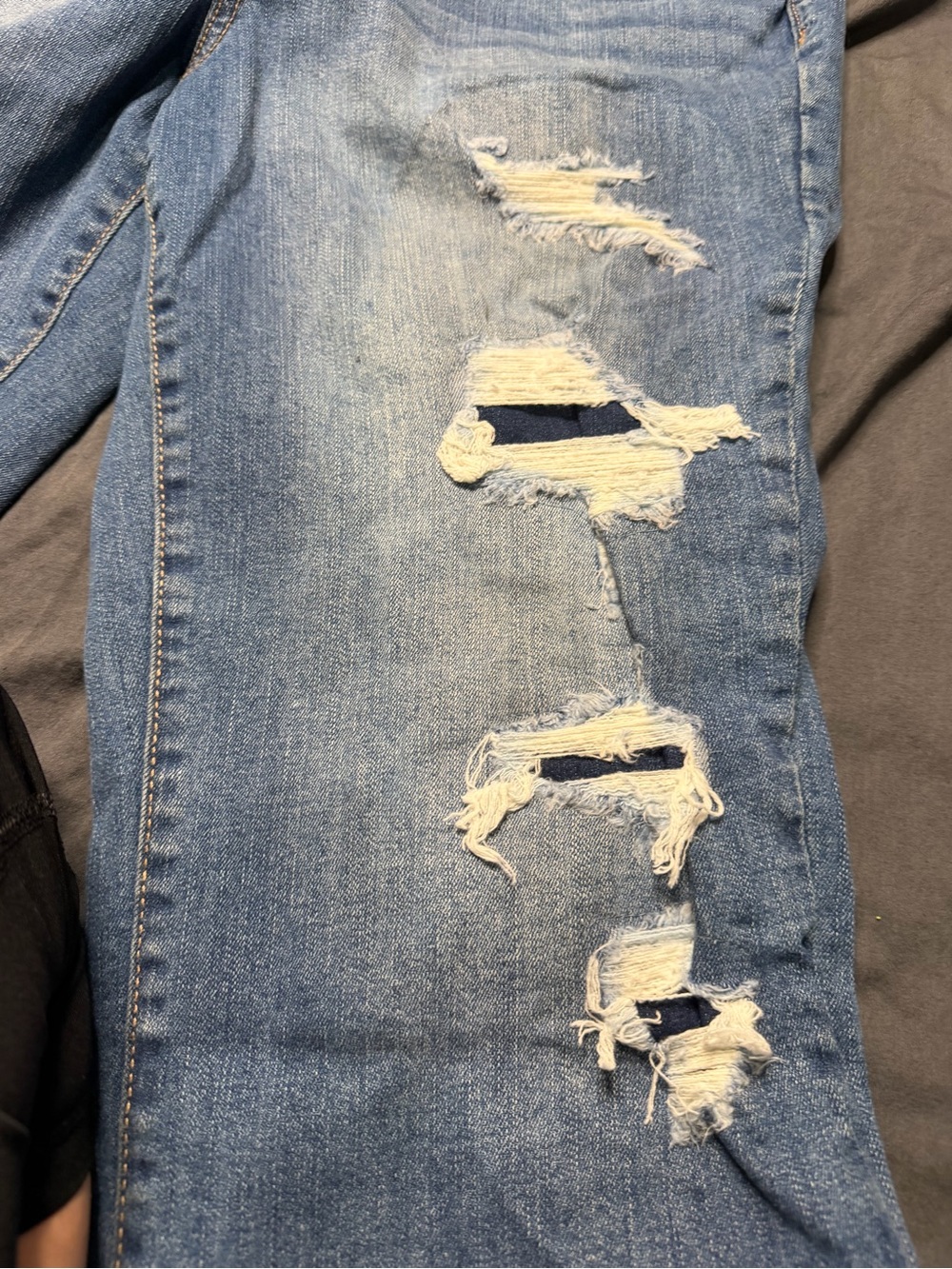 Maurices Light Blue Ripped Cropped Jeans with Frayed Hem - Picture 4 of 9